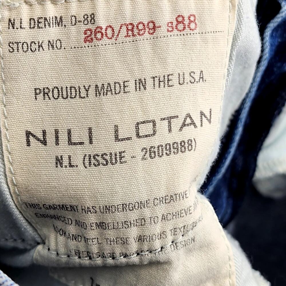 Nili Lotan Classic Medium Wash Distressed Mid Rise Stretch Skinny Jeans Size 28 - Picture 5 of 7